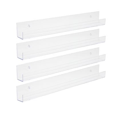 Skorter | AcrylicClear - Floating Transparent Storage Shelves for Bedroom, Living Room & Bathroom