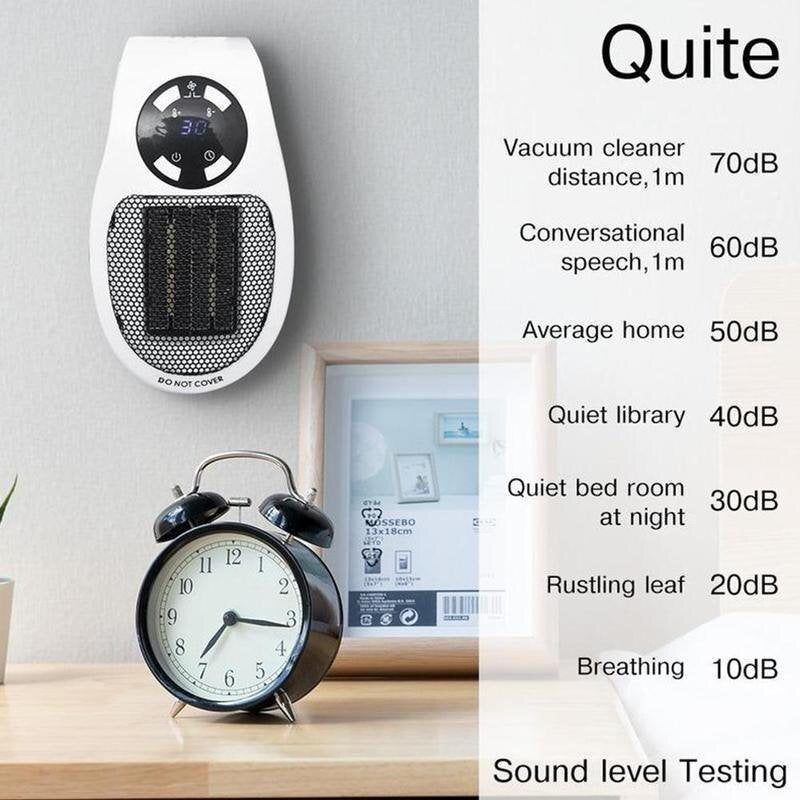 Skorter | 500W Room Heater - LED Display Wall Socket Electric Plug with Adjustable Thermostat & Timer