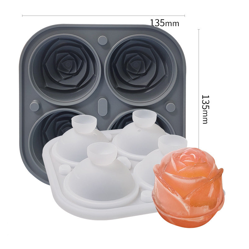 skorter | 4-Fold Large Rose Ice Cube Mold