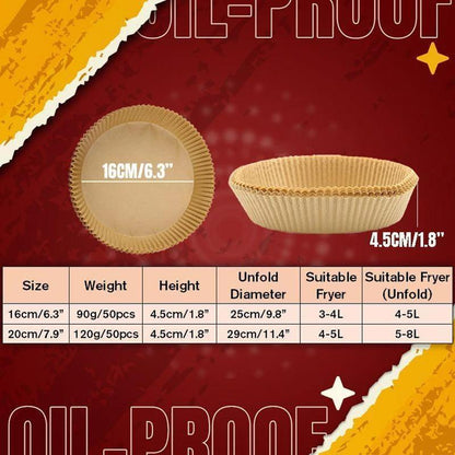 Skorter | Air Fryer Disposable Paper Liners (50 pieces)