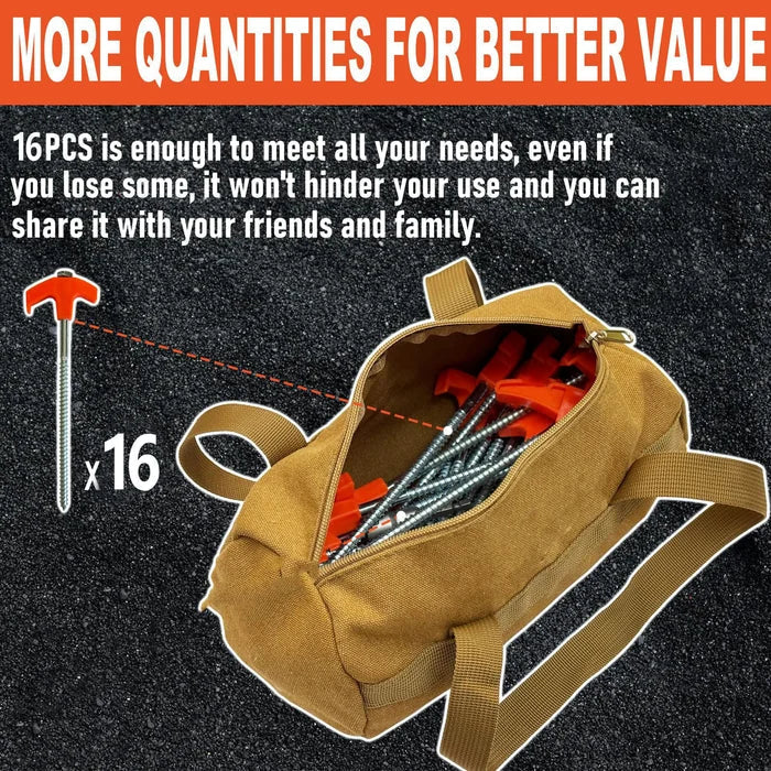 Skorter | 8" Screw Tent Pegs - Screwable Ground Anchors