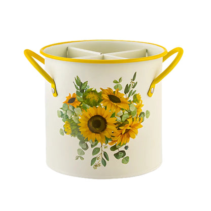 Skorter | Floral Utensil Storage Basket with Divider Lid