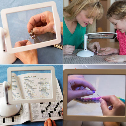 Skorter | Hands-Free LED Desk Magnifier – 3X Magnification for Precision Work