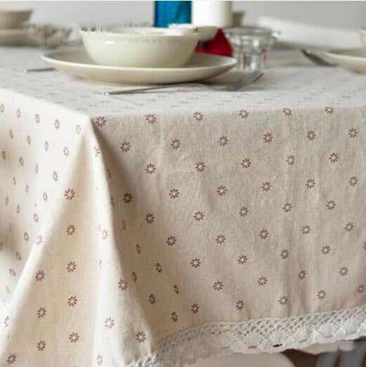 Skorter | Daisy Print Cotton Linen Tablecloth