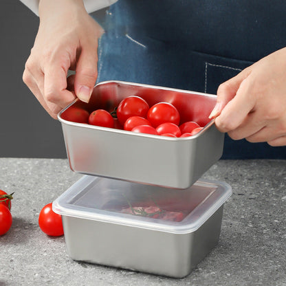 skorter | 304 Stainless Steel Square Plate with Lid Food Storage Container for the Kitchen