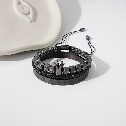 Skorter | Crown Braided Letter Bracelet