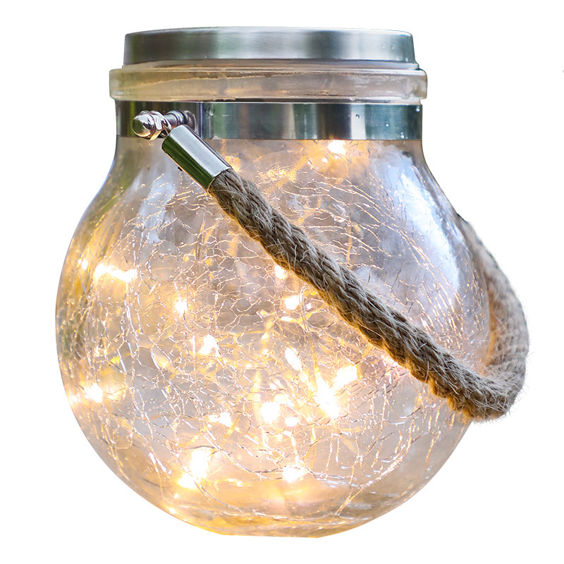 Skorter | Solar LED Lantern in Glass – Decorative Garden Lighting with Wire Lights and Carry Handle