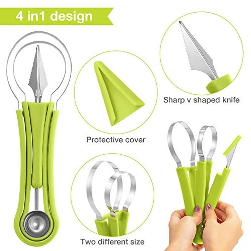 skorter | 4 In 1 Stainless Steel Fruit Melon Baller Scooper Set
