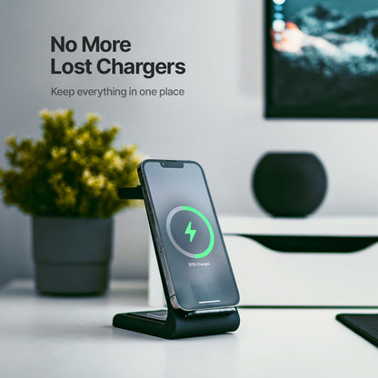 Skorter | 3-in-1 Wireless Charging Station | Apple, Samsung, Watch, AirPods | Fast Charging Solution