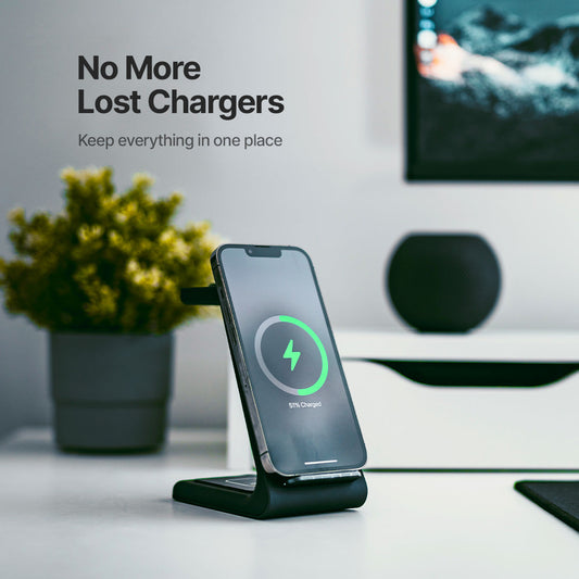 Skorter | 3-in-1 Wireless Charging Station | Apple, Samsung, Watch, AirPods | Fast Charging Solution