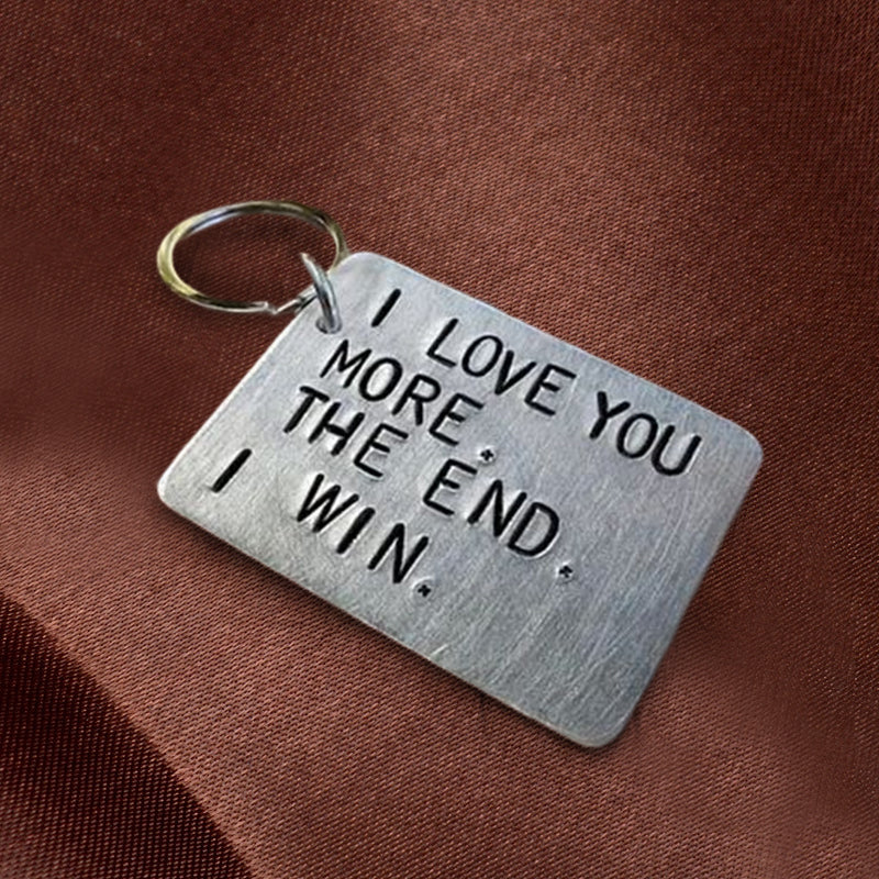 Skorter | "I love you more The end I win" Funny keychain
