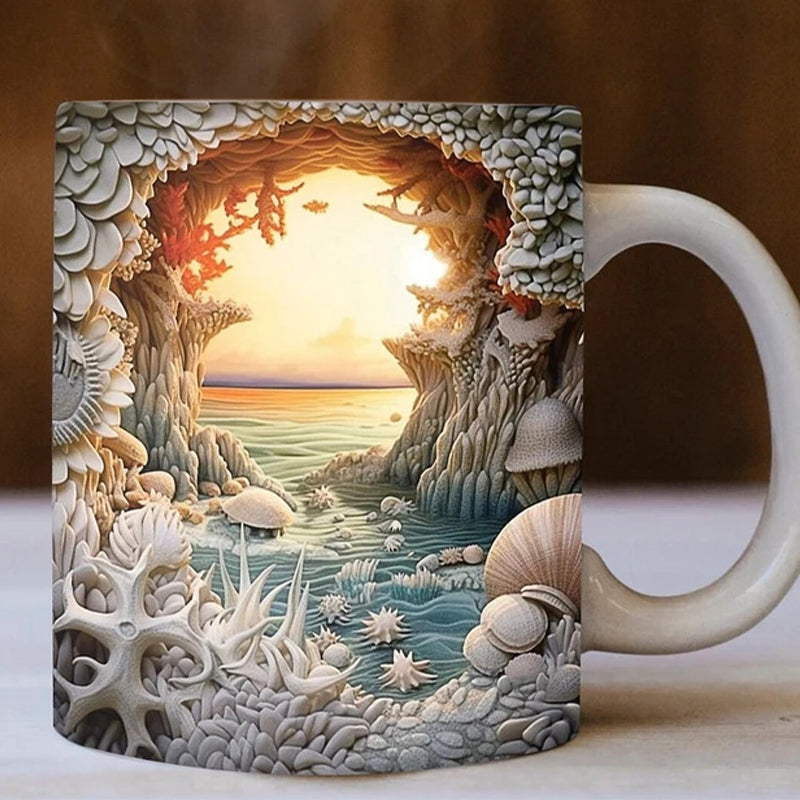 skorter | 3d Ocean Beach Breakthrough Theme Coffee Mug