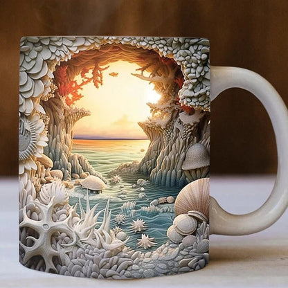 skorter | 3d Ocean Beach Breakthrough Theme Coffee Mug