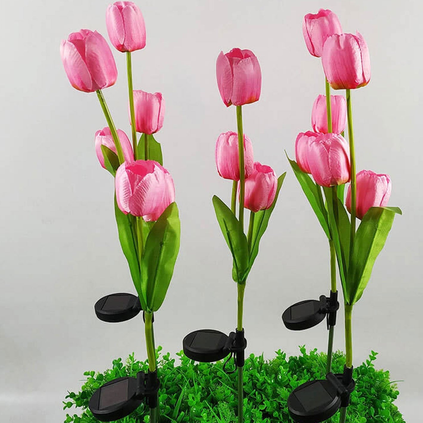 Skorter | Solar Tulip Lawn Light Outdoor Garden LED Tulip Flower Light Ground Stake Landscape Light