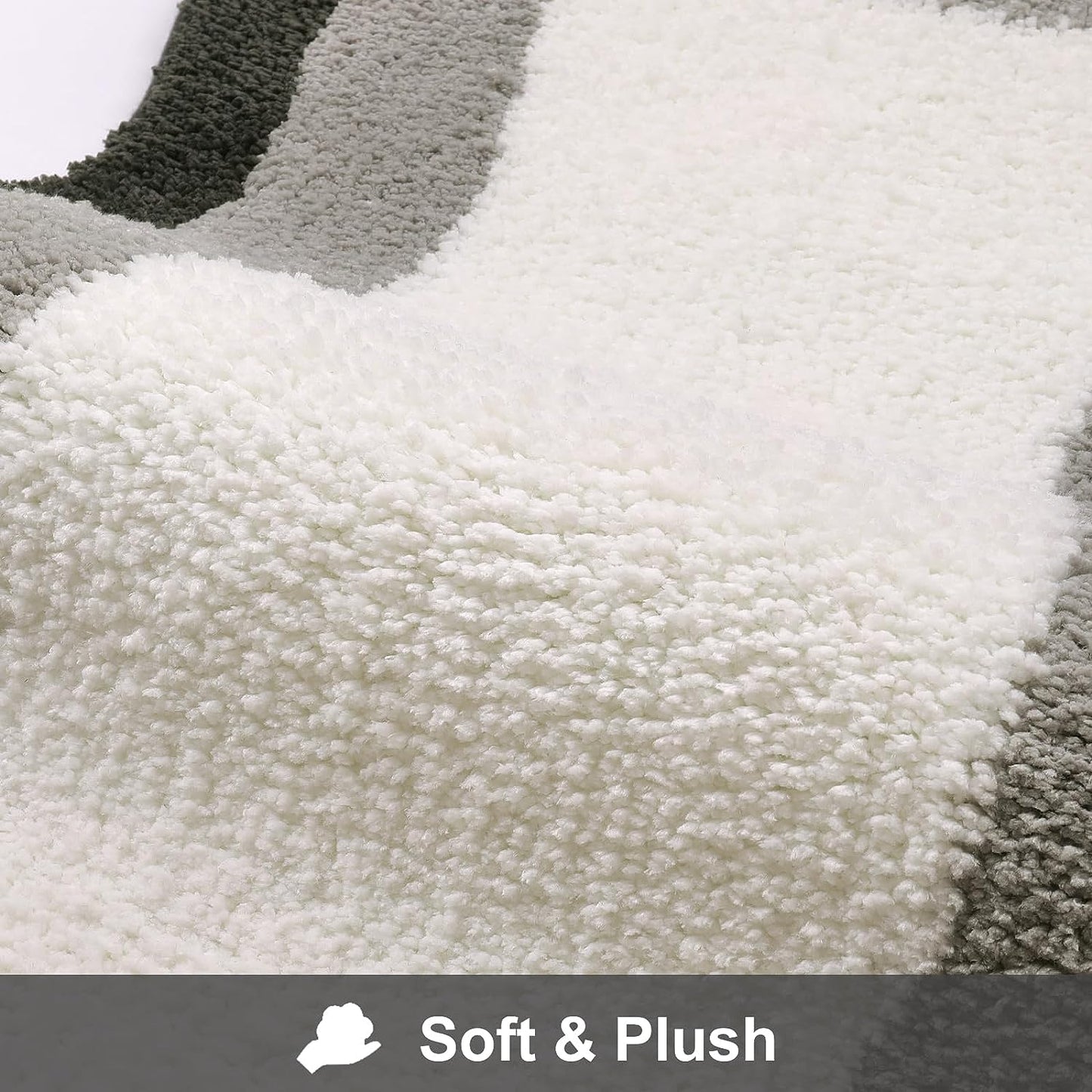 Skorter | Black Gradient Bath Mats, Carpet for Bathrooms, Cute Non-Slip Irregular Carpet for Shower Room