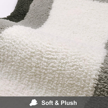 Skorter | Black Gradient Bath Mats, Carpet for Bathrooms, Cute Non-Slip Irregular Carpet for Shower Room