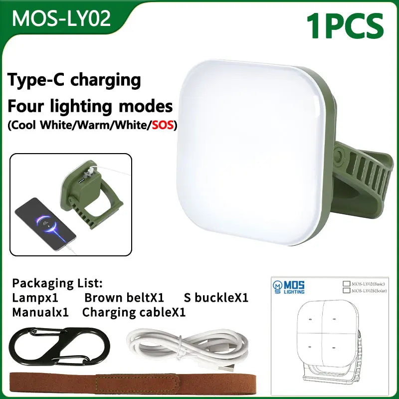 Skorter | 80W LED Solar-Rechargeable Camping Lamp with Magnet and Zoom Function