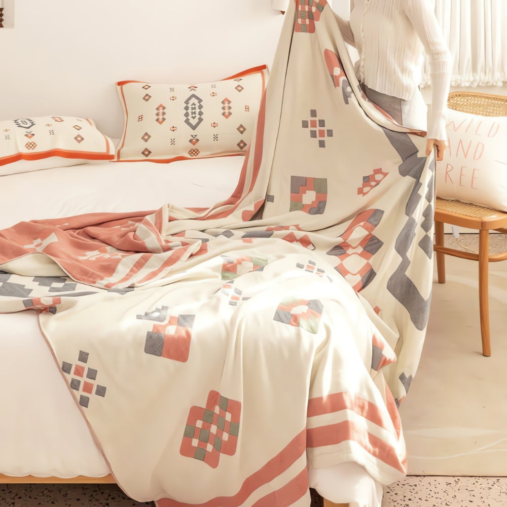 Skorter | Chevron Design Four-Layer Cotton Blanket