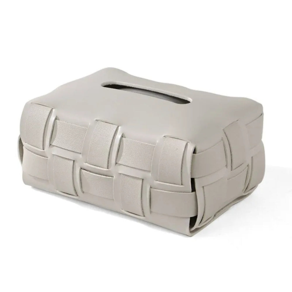 Skorter | Braided Vegan Leather Tissue Holder