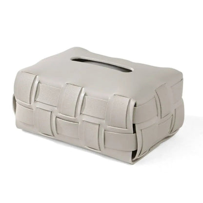 Skorter | Braided Vegan Leather Tissue Holder