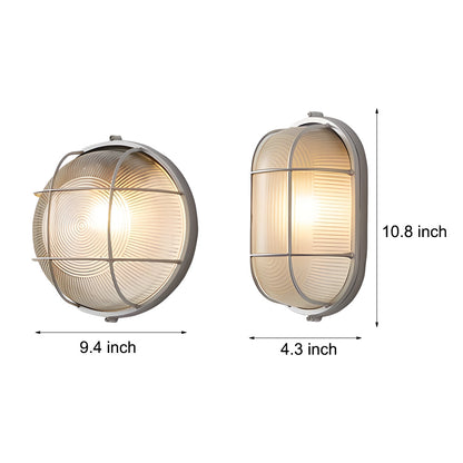 Skorter | 1-Light Retro Industrial Oval/Round Outdoor Wall Lamp