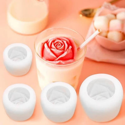 skorter | 3d Silicone Rose Shape Ice Cube Tray