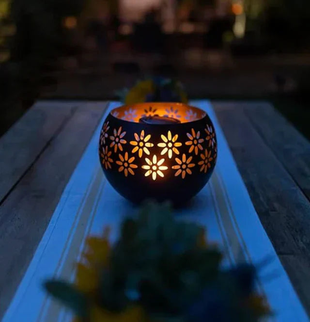 Skorter | Flower Pattern Candle Lamp – Decorative LED Table Lamp for Stylish Lighting