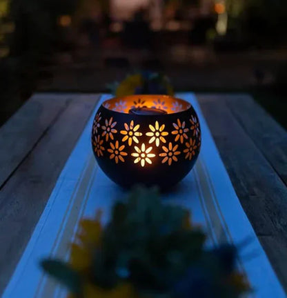 Skorter | Flower Pattern Candle Lamp – Decorative LED Table Lamp for Stylish Lighting