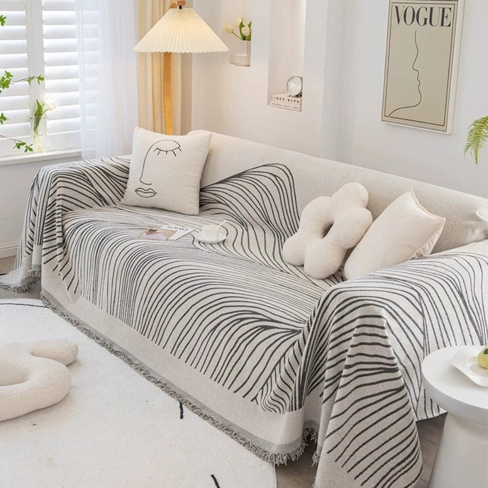 Skorter | Calista Wave Chenille Sofa Cover