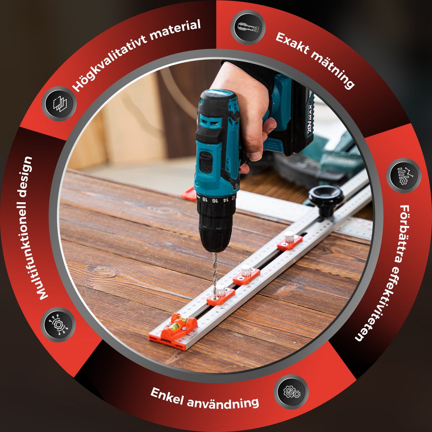 Skorter | 4 I 1 Ruler for Positioning When Drilling