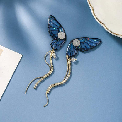 Skorter | Butterfly Fringe Long Earrings