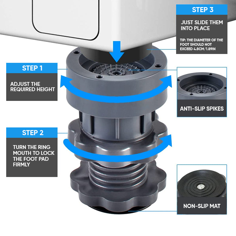 Skorter | 4 Piece Adjustable Height Washing Machine Support