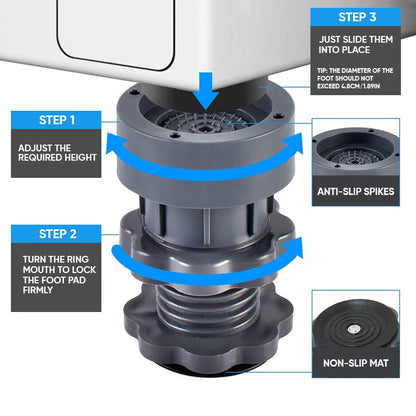 Skorter | 4 Piece Adjustable Height Washing Machine Support