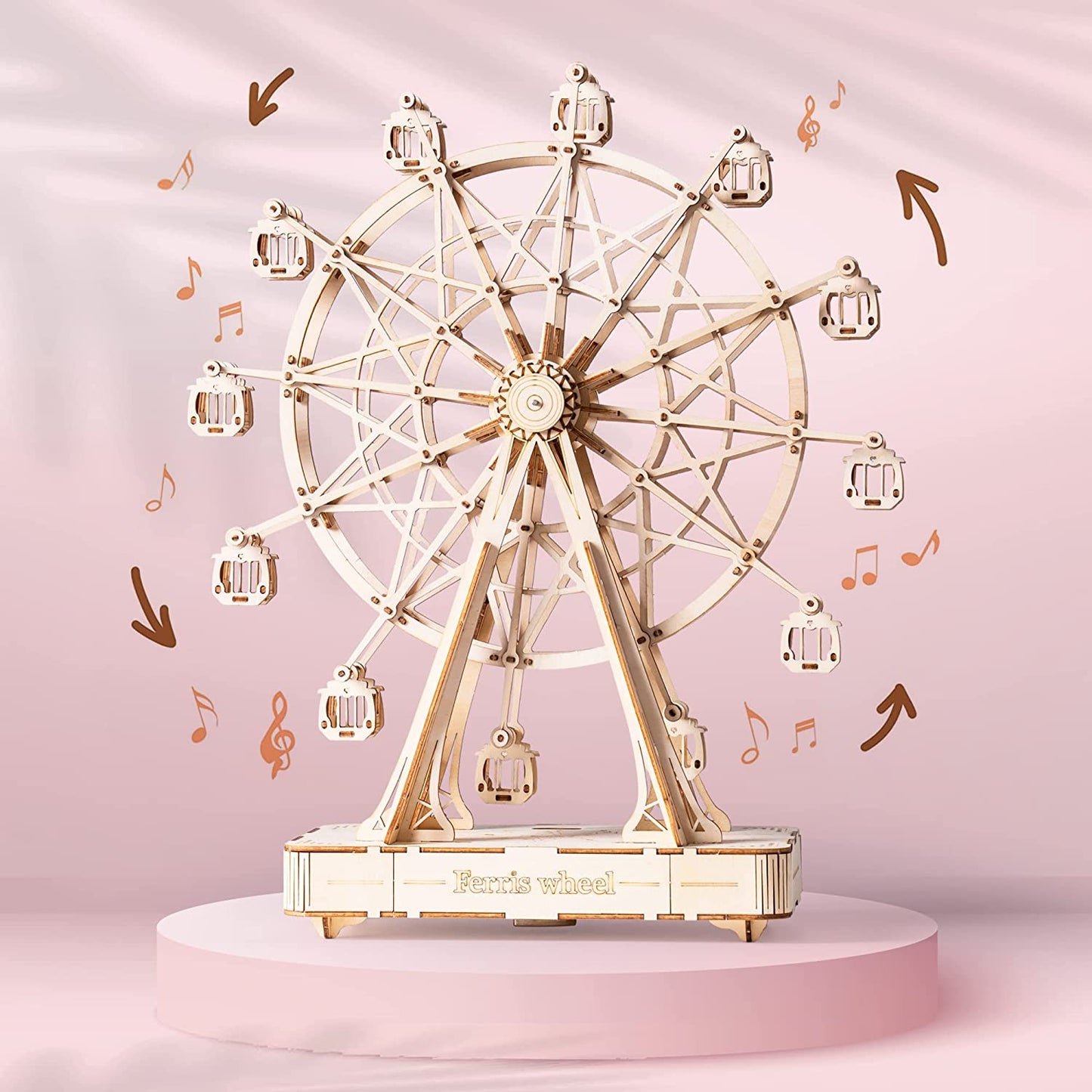 Skorter | DIY Wood Rotating Ferris Wheel Model With Playing Music Toys