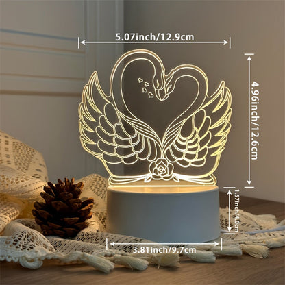 Skorter | Swan Light - USB Powered 3D LED Table Lamp with Acrylic Frame