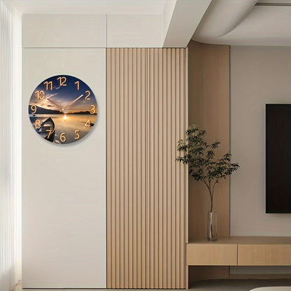 Skorter | 12-Inch Round Silent Wall Clock - Glass, Modern Design
