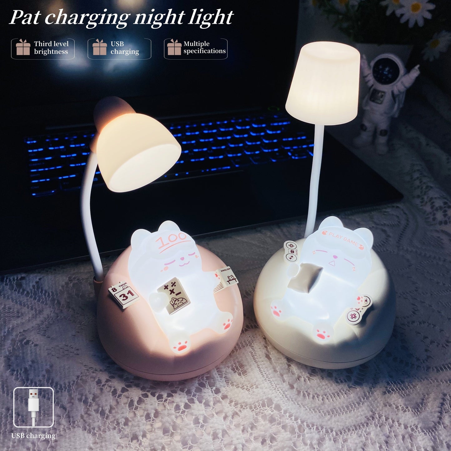 Skorter | SleepyKitten - USB Rechargeable LED Cat Night Light