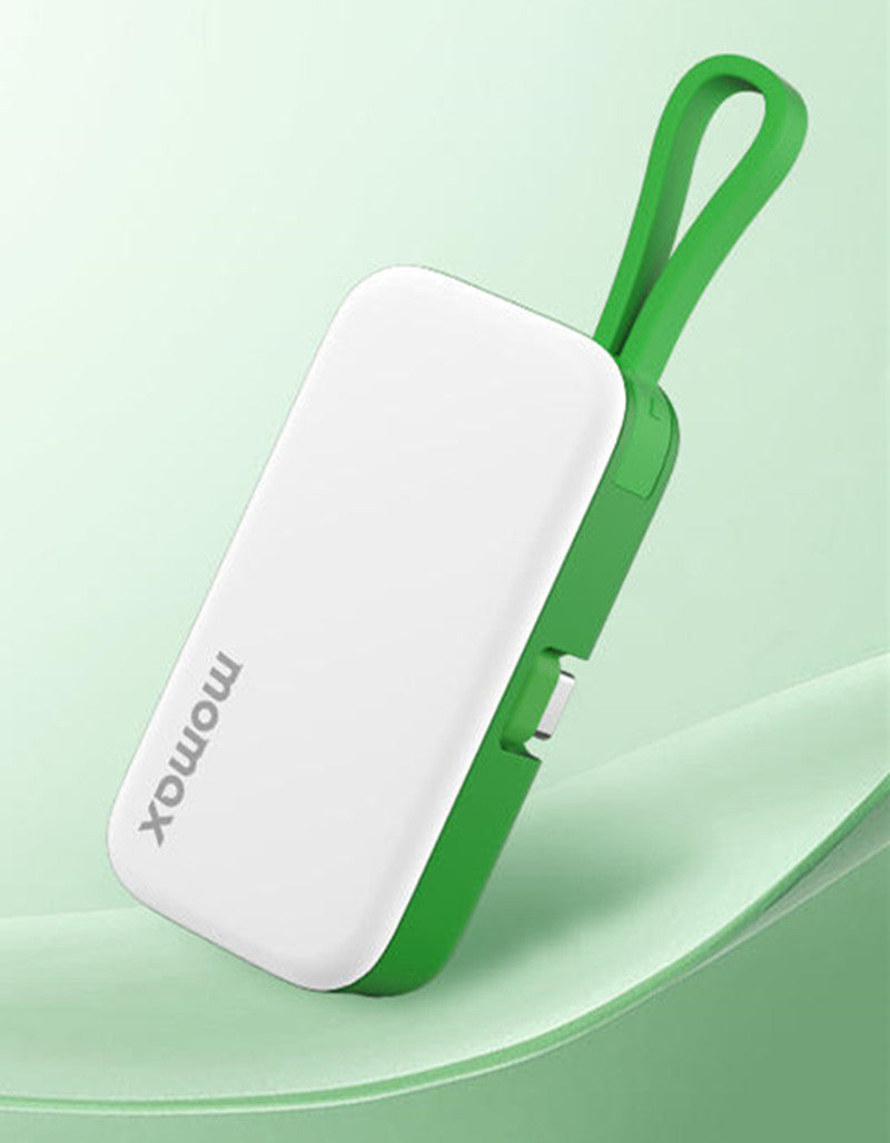 Skorter | 5000mAh Mini Capsule Portable Power Bank With Built-in Fast Charging Cable
