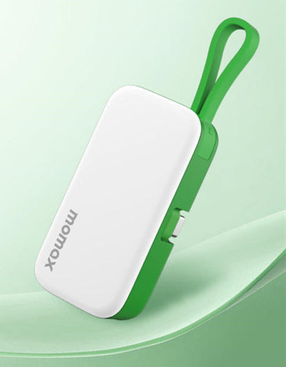 Skorter | 5000mAh Mini Capsule Portable Power Bank With Built-in Fast Charging Cable