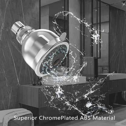 Skorter | 2-spray settings 2.92 inch wall-mounted fixed adjustable shower head in chrome -