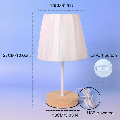 Skorter | NordicLicht - Modern Solid Wood Table Lamp with Linen Shade and USB