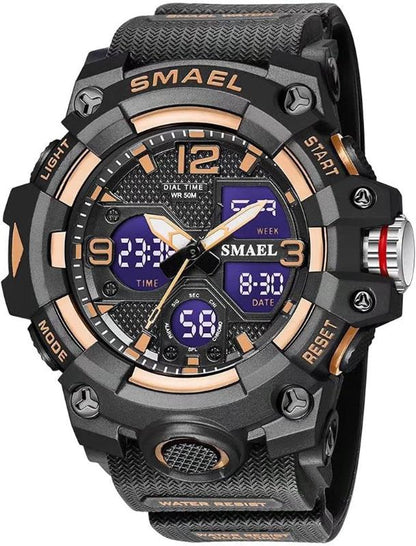 Skorter | Men's waterproof sports wristwatch with date and multifunction LED alarm stopwatch