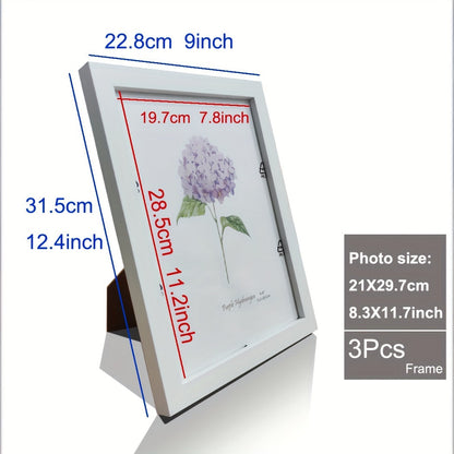 Skorter | 3-part Wooden Picture Frame - Classic Picture Frame for Wall and Table Decoration, Perfect for Parties and Gifts