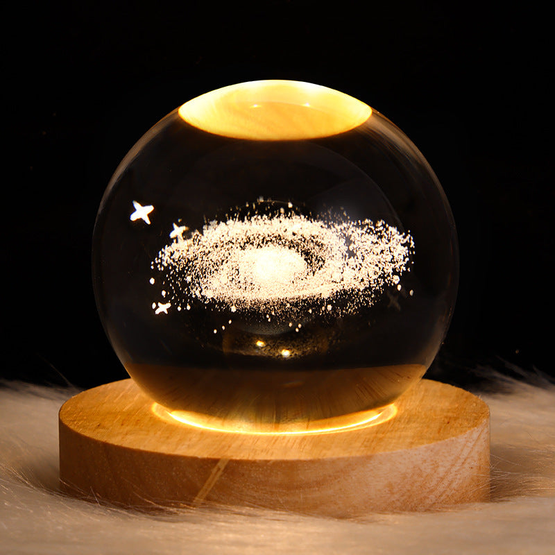 Skorter | LED Night Light Galaxy Crystal Ball Table Lamp 3D Planet Moon Lamp Bedroom Home Decor For Kids Party Children's Birthday Gifts