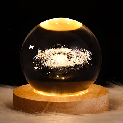 Skorter | LED Night Light Galaxy Crystal Ball Table Lamp 3D Planet Moon Lamp Bedroom Home Decor For Kids Party Children's Birthday Gifts