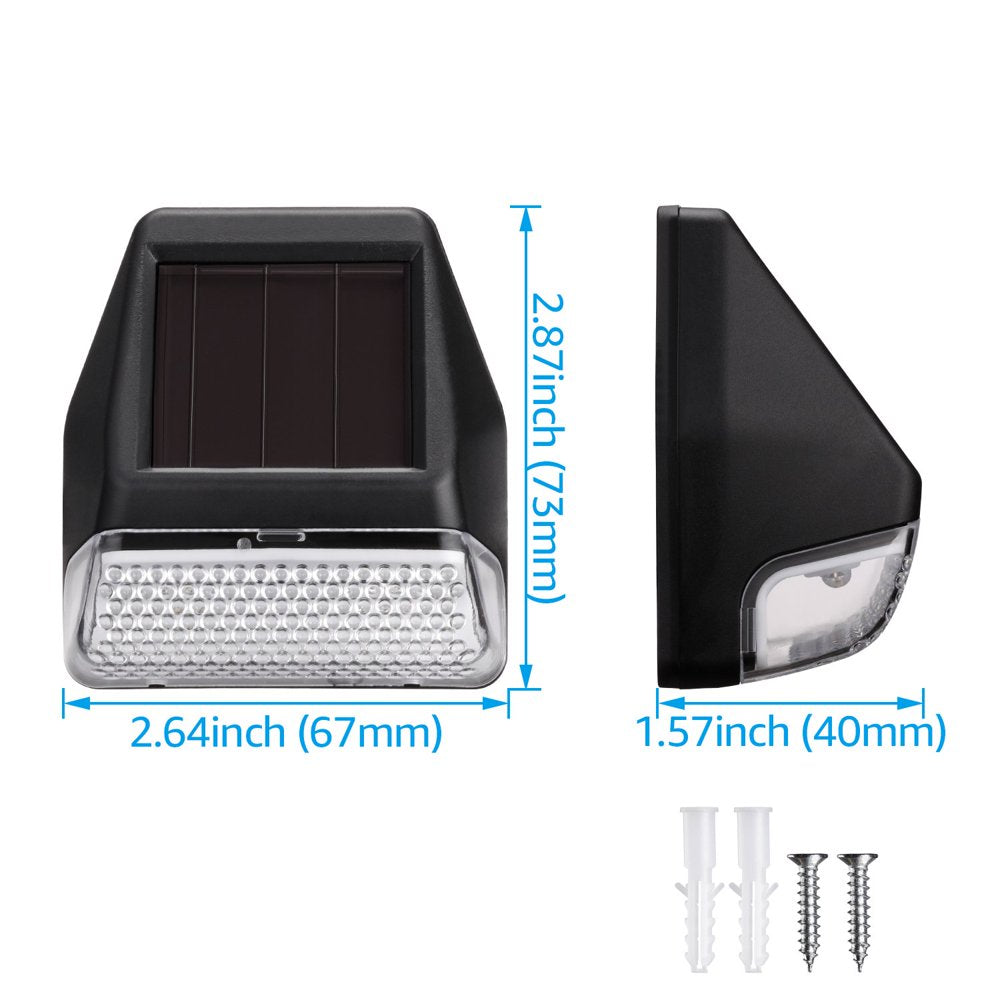 Skorter | 6 Pack Dusk-To-Dawn LED Solar Garden Lighting for Path, 4000K Cool White, Black