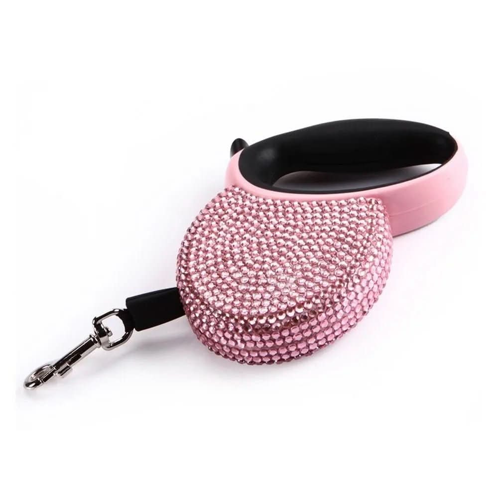 Skorter | CHIC CANIN LEASH – Sparkling dog leash with rhinestones & retractable for small dogs & cats