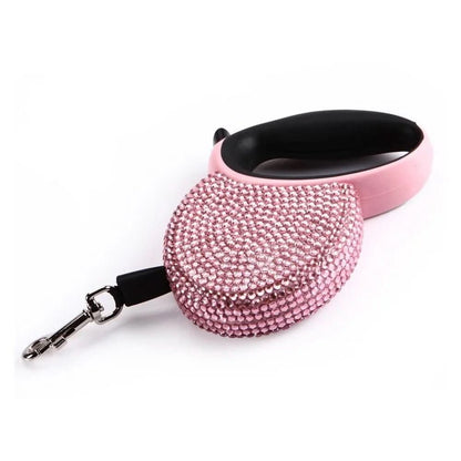 Skorter | CHIC CANIN LEASH – Sparkling dog leash with rhinestones & retractable for small dogs & cats