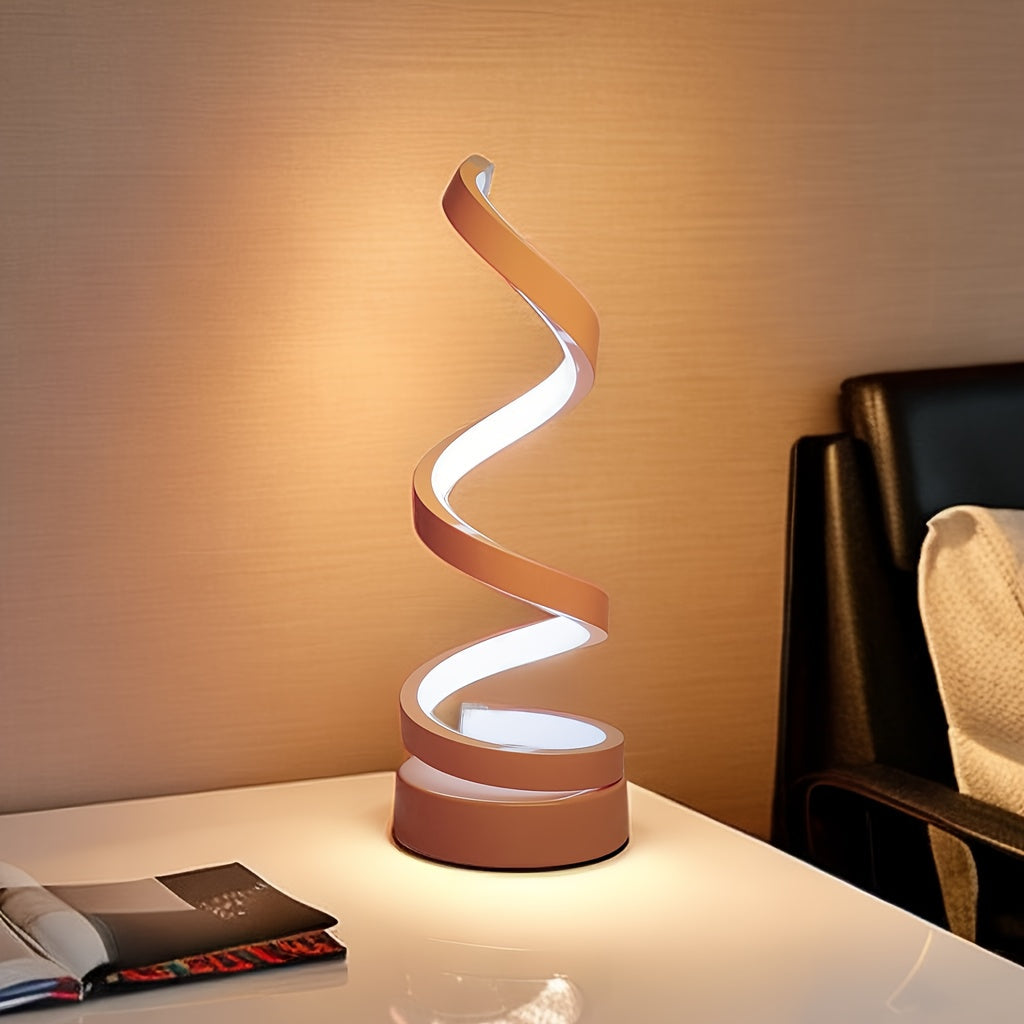 Skorter | Modern Spiral Table Lamp – Creative LED Desk Lamp with Gentle Warm Light, Perfect for Bedroom, Living Room, and Study Decor