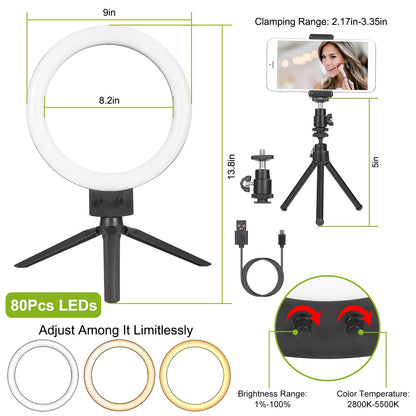 Skorter | 9" Dimmable LED Ring Light with Stand